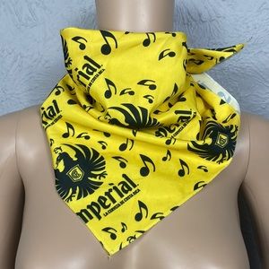 Imperial Yellow & Black Music Notes Bandana